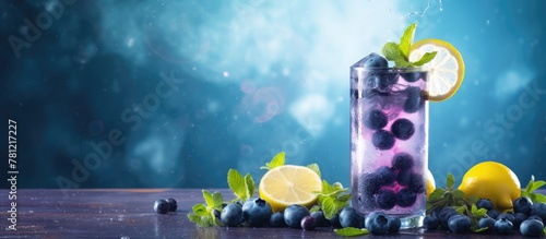 Blueberry lemonade glass wi...