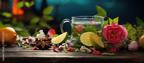 Glass of water with citrus ...
