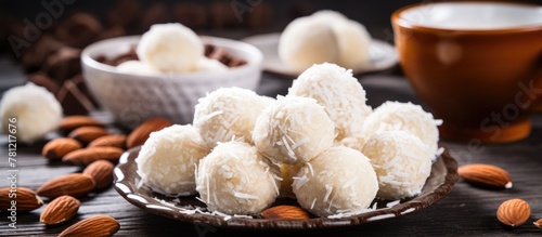Plate of Coconut Balls with...