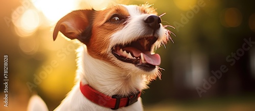 Dog gazes skyward