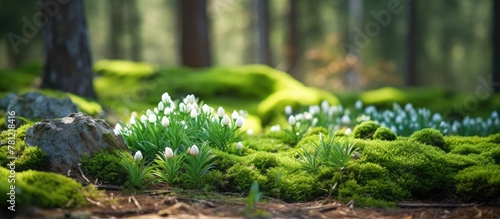 Flowers close-up amidst forest setting © vxnaghiyev