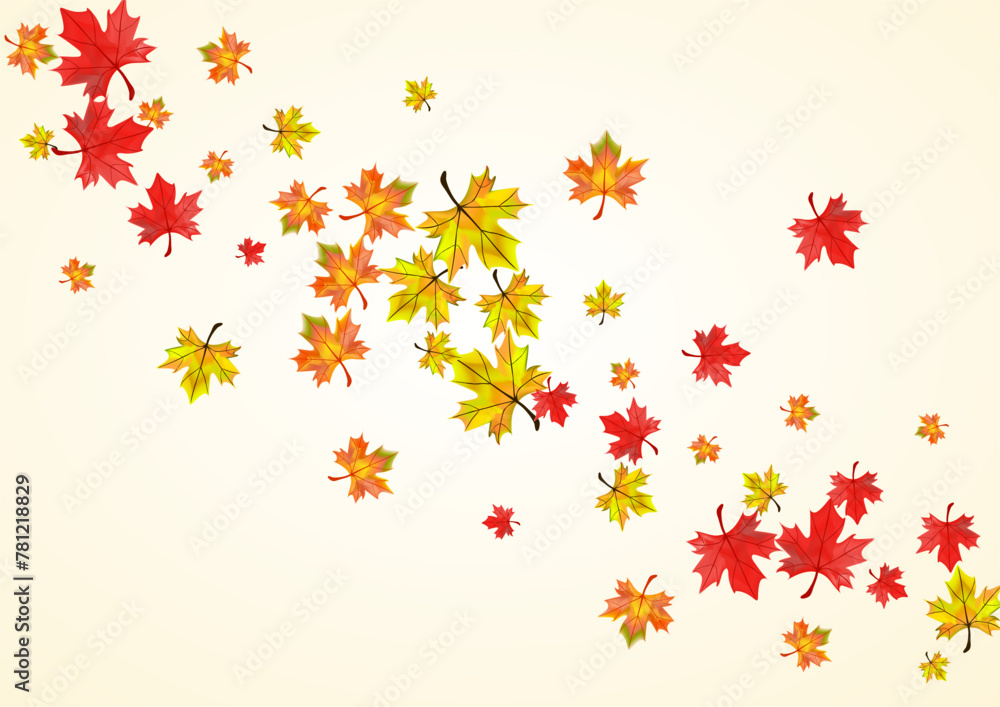 Yellow Leaf Background Beige Vector. Foliage November Card. Golden Wallpaper Floral. Pattern Plant Template.