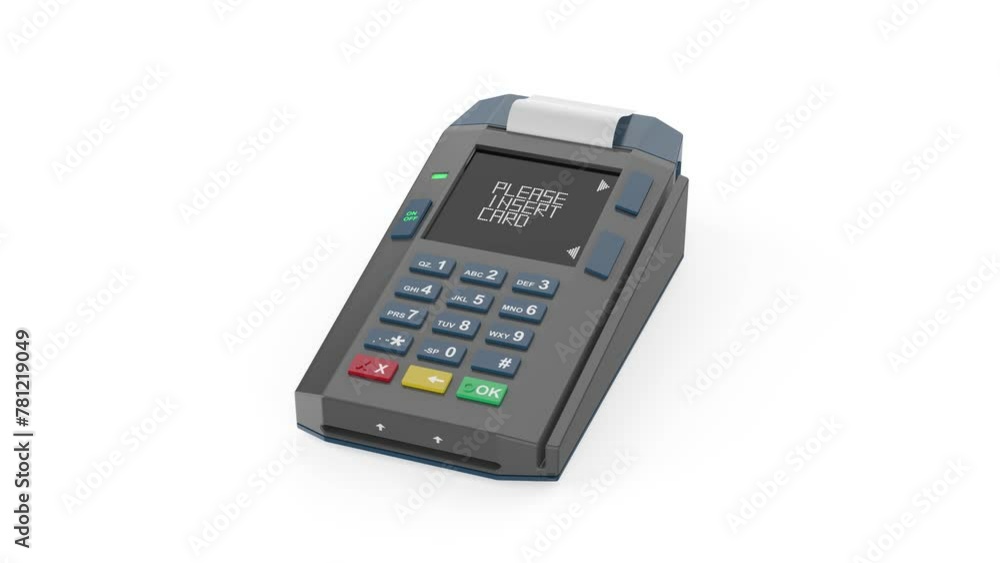 Credit card terminal on white background Credit card terminal on white background