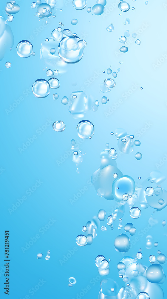 Water bubbles, skin care product advertising background