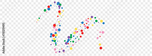 Colorful Polka Background Transparent Vector. Element Congratulation Template. Multicolored Event. Rainbow Confetti Transparent. Circle Carnaval Card.