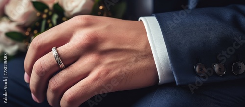 Man in suit with wedding ring