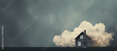 House on Hill with Cloud Ba...