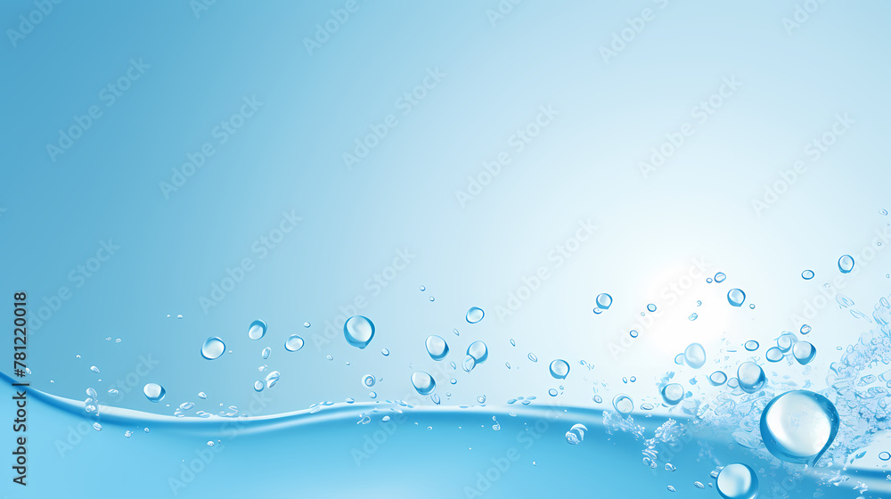Water bubbles, skin care product advertising background