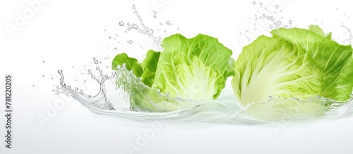 Lettuce dropping into bowl ...