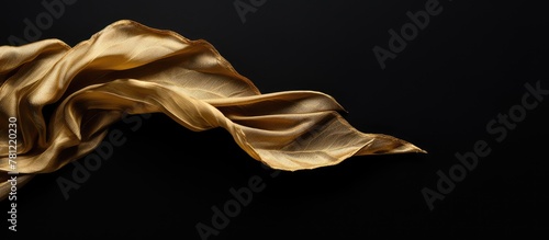 Gold silk fabric on dark backdrop