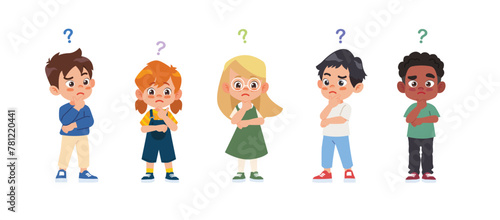 Children think and wonder. Children ask questions and question marks.