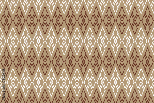 Beautiful brown colour geometric fabric background. Textile pattern. Print design. Graphic design. Vector pattern. Geometric pattern. Seamless fabric pattern. Blue fabric. Repeating textile. Craft.