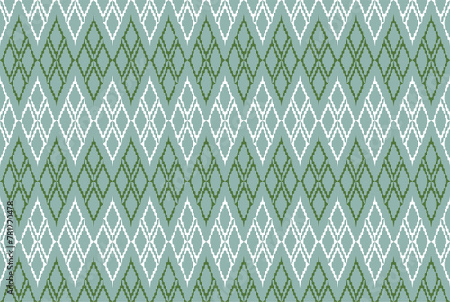 Beautiful green colour geometric fabric background. Textile pattern. Print design. Graphic design. Vector pattern. Geometric pattern. Seamless fabric pattern. Blue fabric. Repeating textile. Craft.