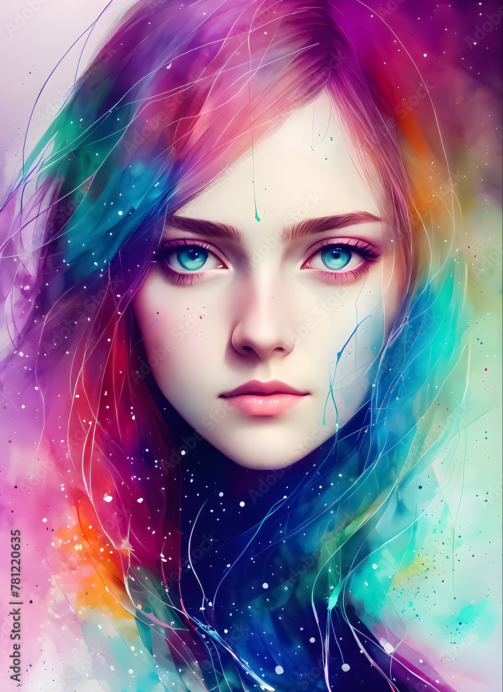 woman with colorful makeup woman with colorful makeup