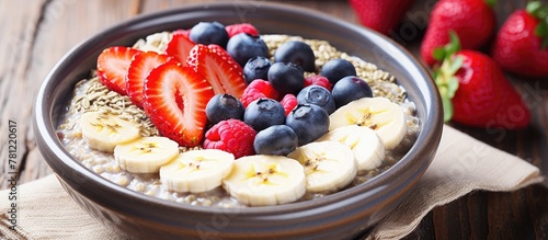 Homemade oatmeal bowl with ...