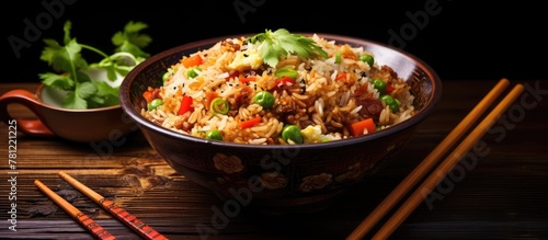 Bowl of rice and vegetables...