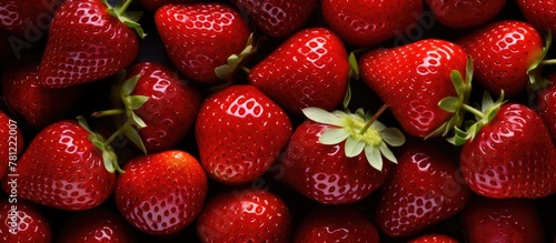 Closeup strawberries marked...