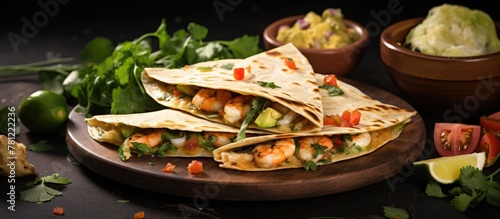 Three tortillas served with...