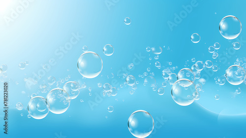 Bubbles 3D rendering, advertising background
