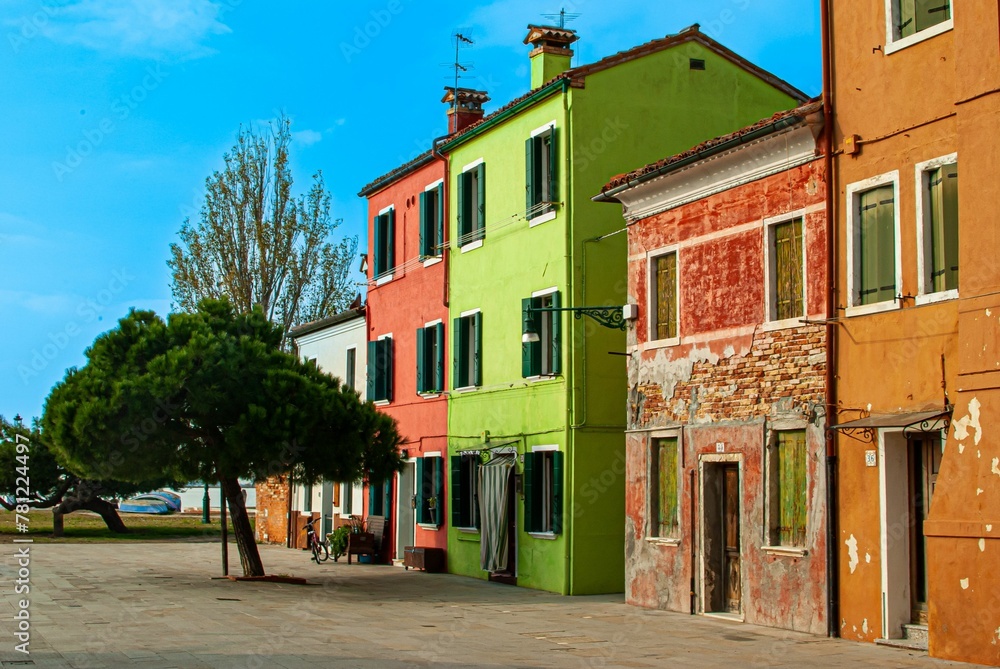 Beautiful shot of colorful traditional residential houses of Venice