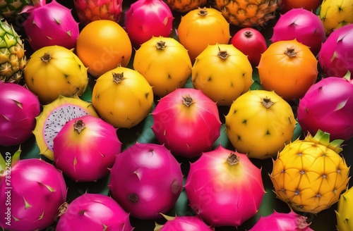 Background of colorful vietnamese fresh fruits