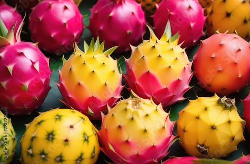 Background of colorful vietnamese fresh fruits