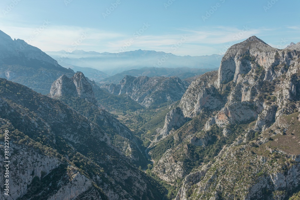 Breathtaking view of the rocky mountains in Catalina, Cantabria, Spain