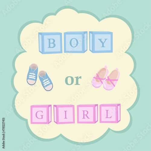postcard boy or girl gender reveal party