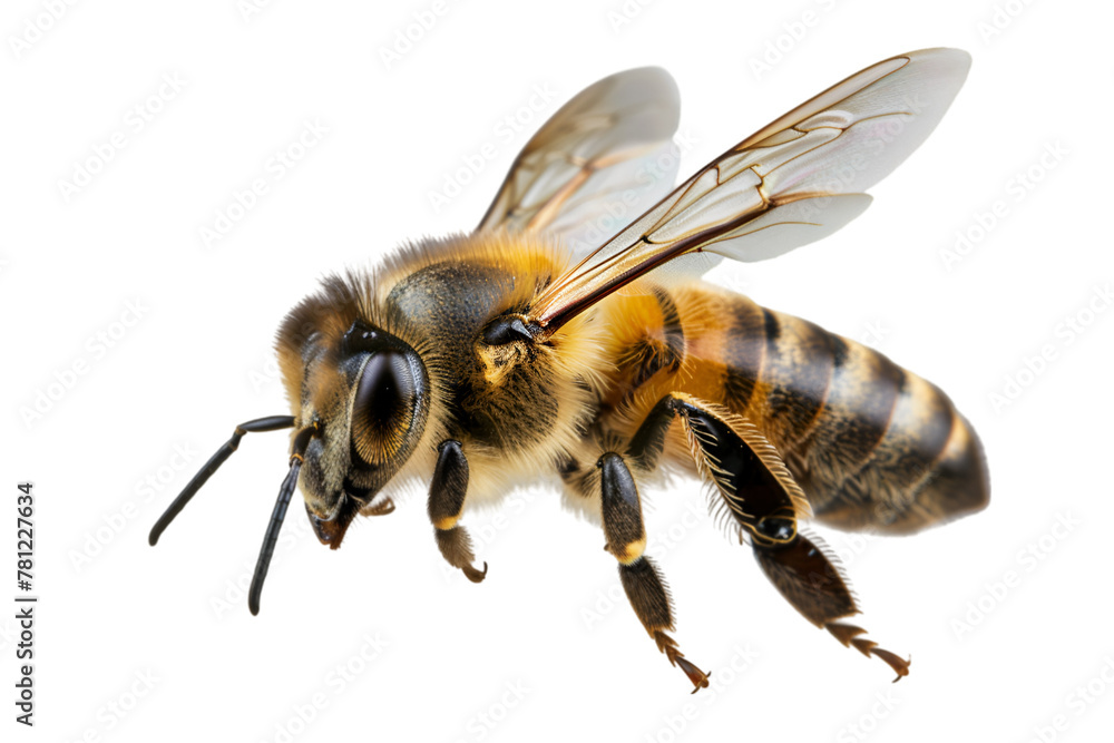 Bee Flying Isolated on Transparent Background Bee Flying Isolated on Transparent Background