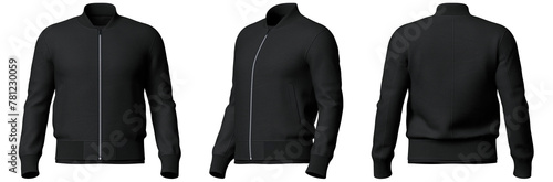 Photos men bomber jacket zip up isolated