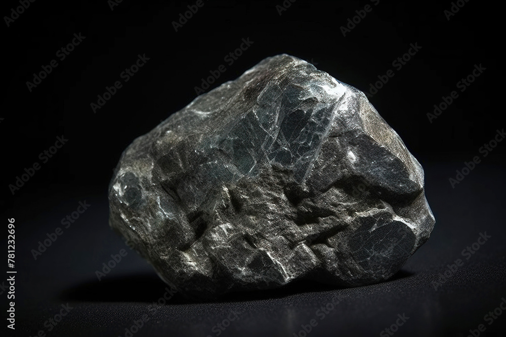 Kesterite is a rare precious natural stone on a black background. AI generated. Header banner mockup with space. Kesterite is a rare precious natural stone on a black background. AI generated. Header banner mockup with space.