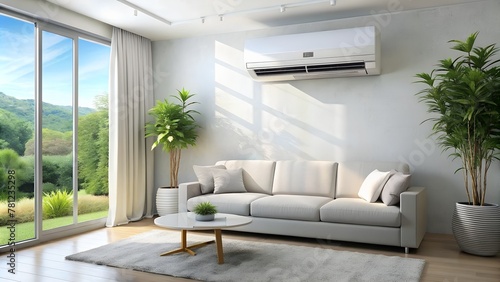 nergy Efficient AC Unit in Modern Living Room © PhotoPhreak