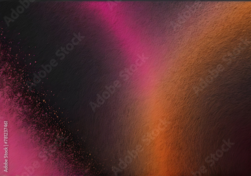 Pink orange brown black, background template grainy noise grungy spray texture, empty space shine a bright light and glow color gradient rough abstract retro vibe. Generative AI
