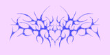 Cool Y2k Neo Tribal Heart Shape Vector Design. Cyber Sigilism Love Sign.