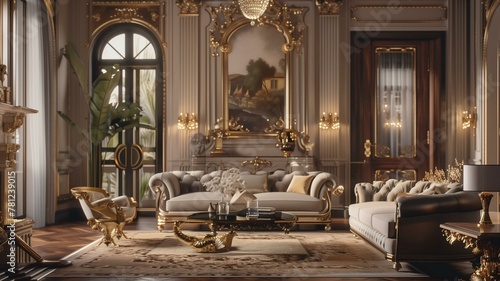 Discover the epitome of elegance as you explore the interior of a house adorned with timeless sophistication.

 photo