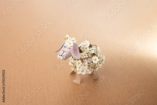 DIY summer or spring craft for kids, how to make sheep animals from recycled materials, homemade handicraft, 