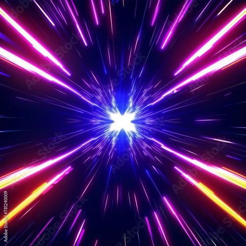 neon lights warp speed on hyperdrive futuristic concept art