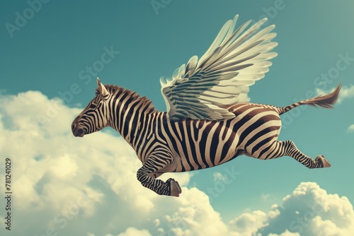 Magical Zebra Wings in Flight