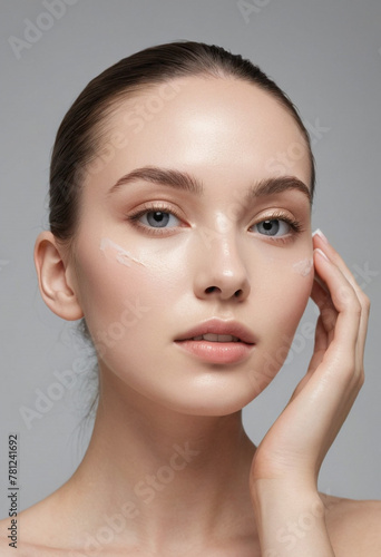 a skin care , white studio setting in editorial photography