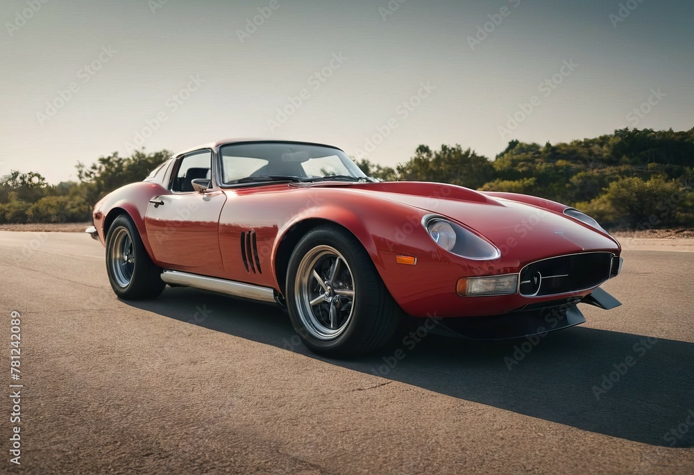 Asphalt Thrill: Dynamic Sports Car on the Highway Asphalt Thrill: Dynamic Sports Car on the Highway