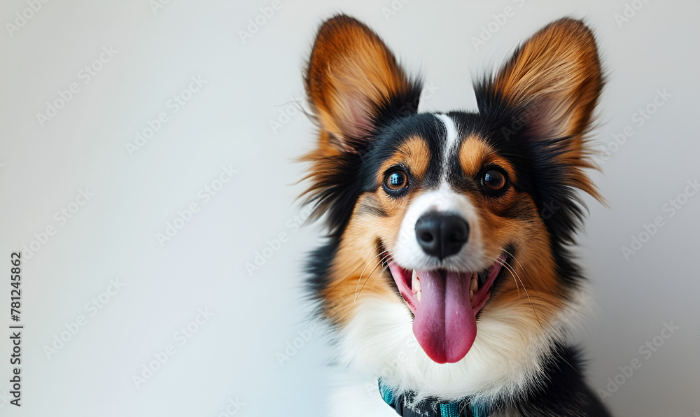 Fototapeta premium Happy Papillon with Tongue Out