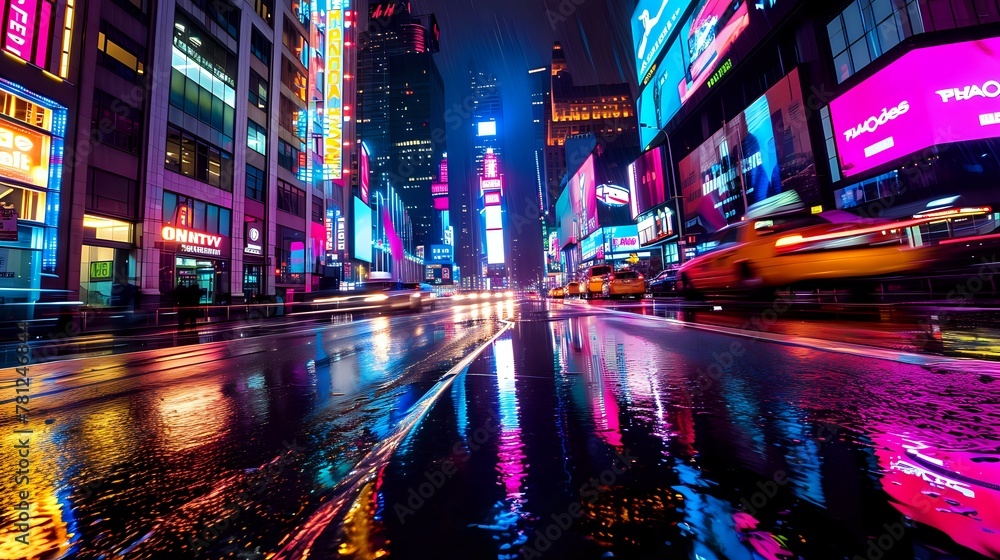 Luminous Cityscape: Nighttime Elegance./n