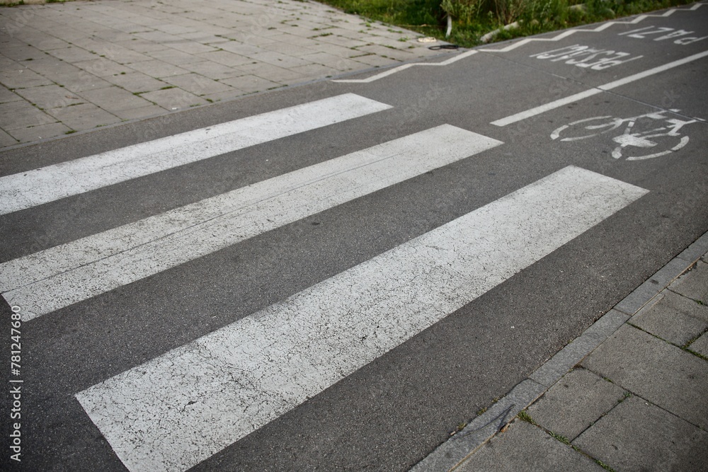 pedestrian crossing in the street