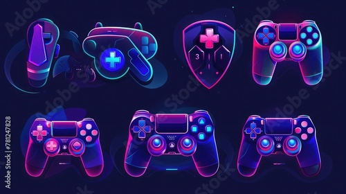 3d Vector set of games icon, Video game and esports, Game concept. Eps 10 Vector photo
