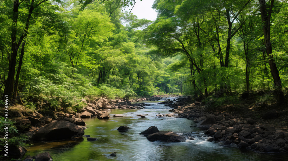 Obraz premium stream in the forest.