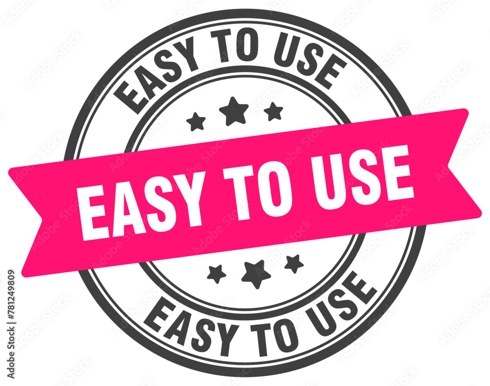 easy to use stamp. easy to use label on transparent background. round sign easy to use stamp. easy to use label on transparent background. round sign