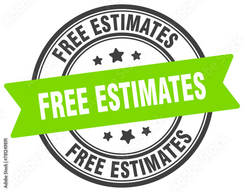 free estimates stamp. free estimates label on transparent background. round sign