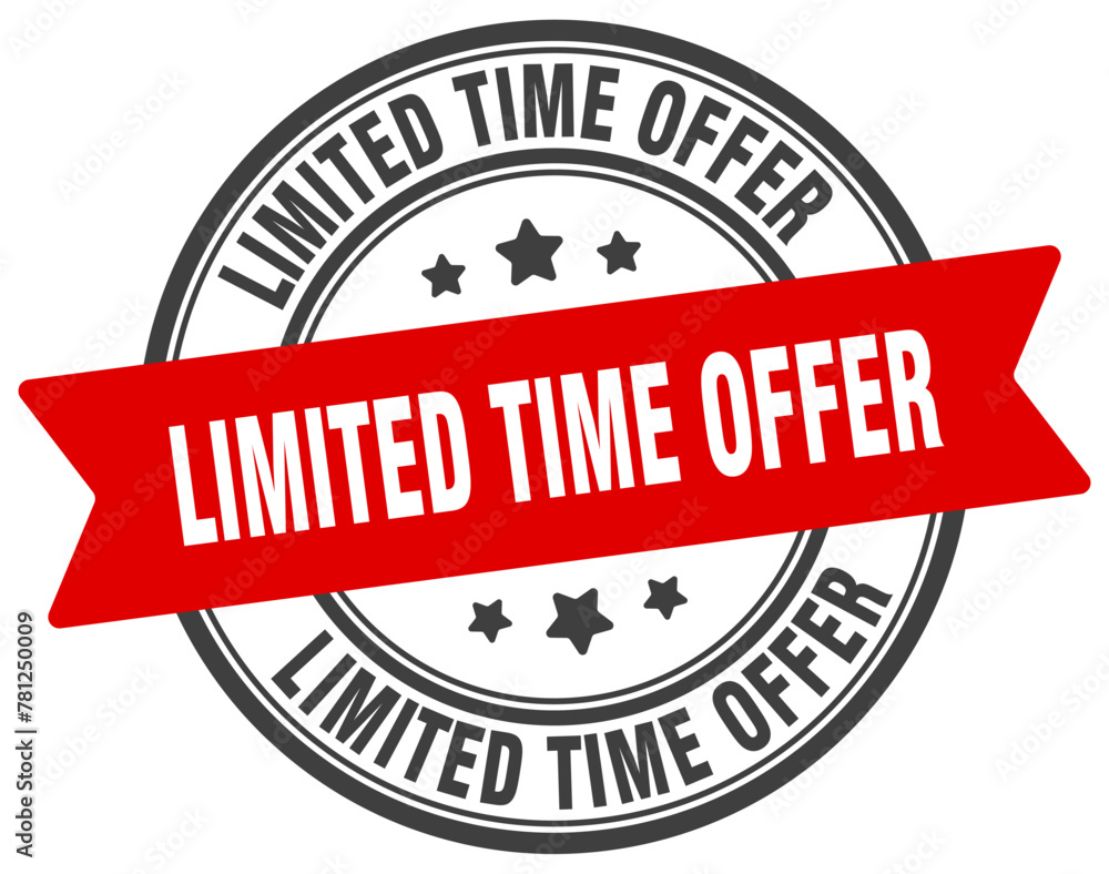 Obraz premium limited time offer stamp. limited time offer label on transparent background. round sign