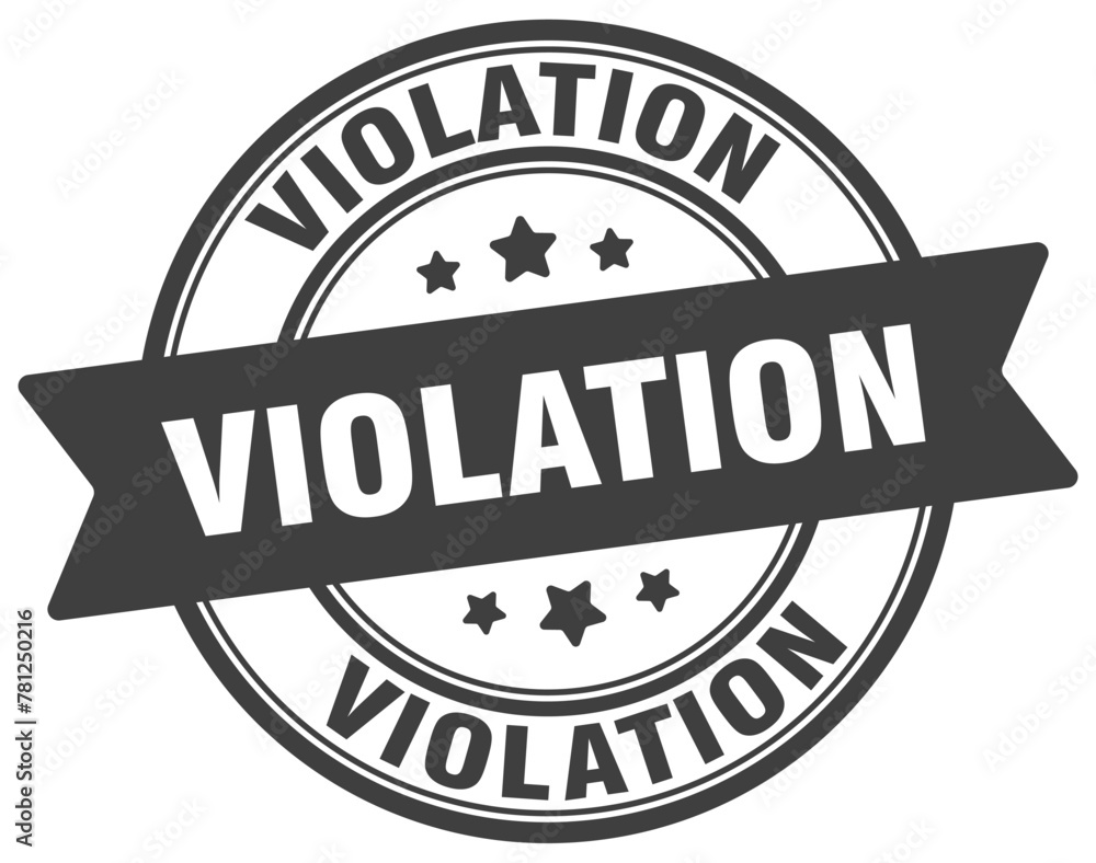 violation stamp. violation label on transparent background. round sign