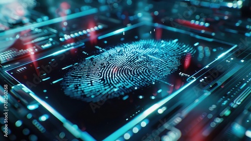 A close-up view of a hybrid forensic tool analyzing fingerprints and digital data,